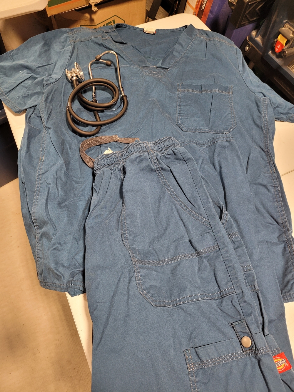 Dickies Men's Medical Scrub Set in Blue
